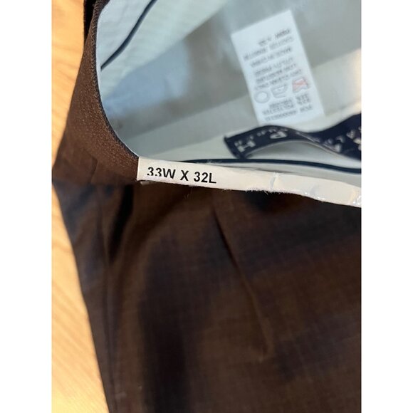 Ralph Lauren Men's Dress Pants 33X32 Polyester Viscose Brown Check - Picture 4 of 8